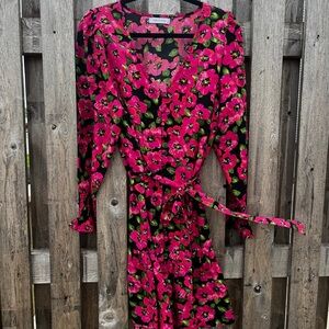 ZARA - Neon & Nylon Floral Pink Dress